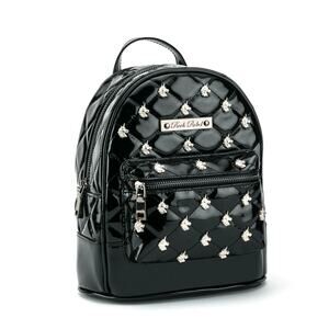 Unicorn Quilted & Studded Black Mini Backpack